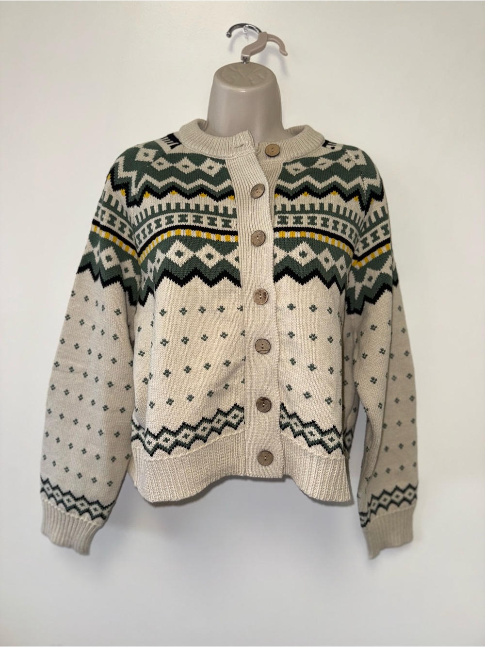 NWT Miou Muse (Small) Brand New Neutral Knit Button Up Sweater Cardigan